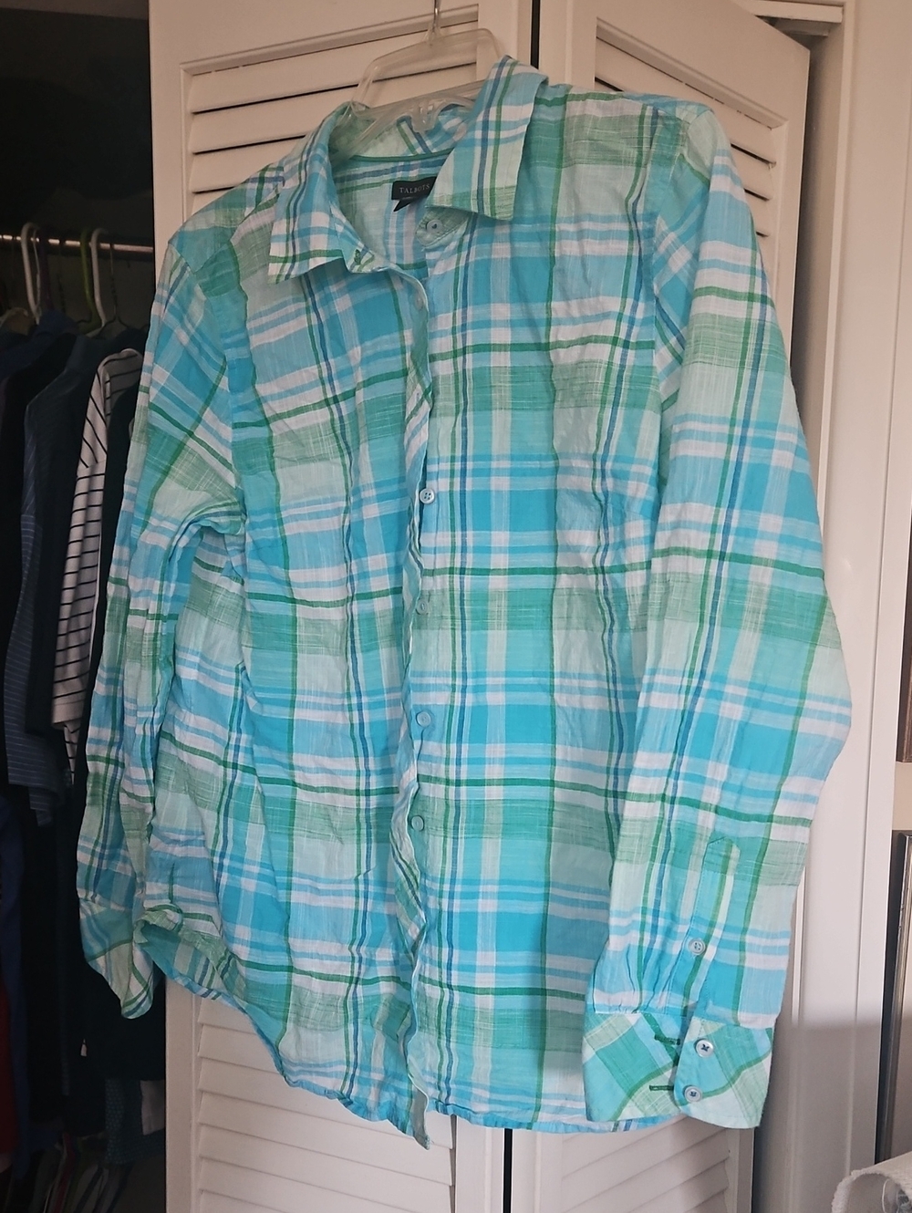 Plaid Madras Style Blouse